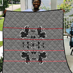 Charcoal Black Hearts Crown Traditional Geometry Quilt Seanamarena Basotho Blanket Inspired