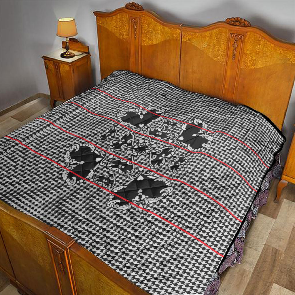 Charcoal Black Hearts Crown Traditional Geometry Quilt Seanamarena Basotho Blanket Inspired