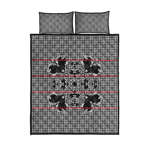 Charcoal Black Hearts Crown Traditional Geometry Quilt Bed Set Seanamarena Basotho Blanket Inspired