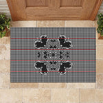 Charcoal Black Hearts Crown Traditional Geometry Rubber Doormat Seanamarena Basotho Blanket Inspired