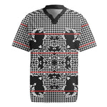 Charcoal Black Hearts Crown Traditional Geometry Rugby Jersey Seanamarena Basotho Blanket Inspired