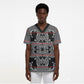 Charcoal Black Hearts Crown Traditional Geometry Scrub Top Seanamarena Basotho Blanket Inspired