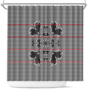 Charcoal Black Hearts Crown Traditional Geometry Shower Curtain Seanamarena Basotho Blanket Inspired