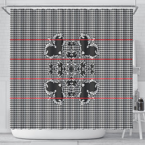 Charcoal Black Hearts Crown Traditional Geometry Shower Curtain Seanamarena Basotho Blanket Inspired