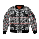 Charcoal Black Hearts Crown Traditional Geometry Sleeve Zip Bomber Jacket Seanamarena Basotho Blanket Inspired