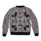 Charcoal Black Hearts Crown Traditional Geometry Sleeve Zip Bomber Jacket Seanamarena Basotho Blanket Inspired
