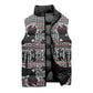 Charcoal Black Hearts Crown Traditional Geometry Sleeveless Puffer Jacket Seanamarena Basotho Blanket Inspired