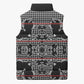 Charcoal Black Hearts Crown Traditional Geometry Sleeveless Puffer Jacket Seanamarena Basotho Blanket Inspired
