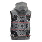 Charcoal Black Hearts Crown Traditional Geometry Sleeveless Zip Hoodie Seanamarena Basotho Blanket Inspired