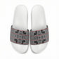 Charcoal Black Hearts Crown Traditional Geometry Slide Sandals Seanamarena Basotho Blanket Inspired