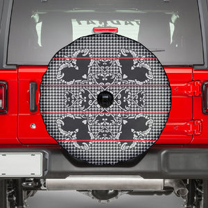 Charcoal Black Hearts Crown Traditional Geometry Spare Tire Cover Seanamarena Basotho Blanket Inspired