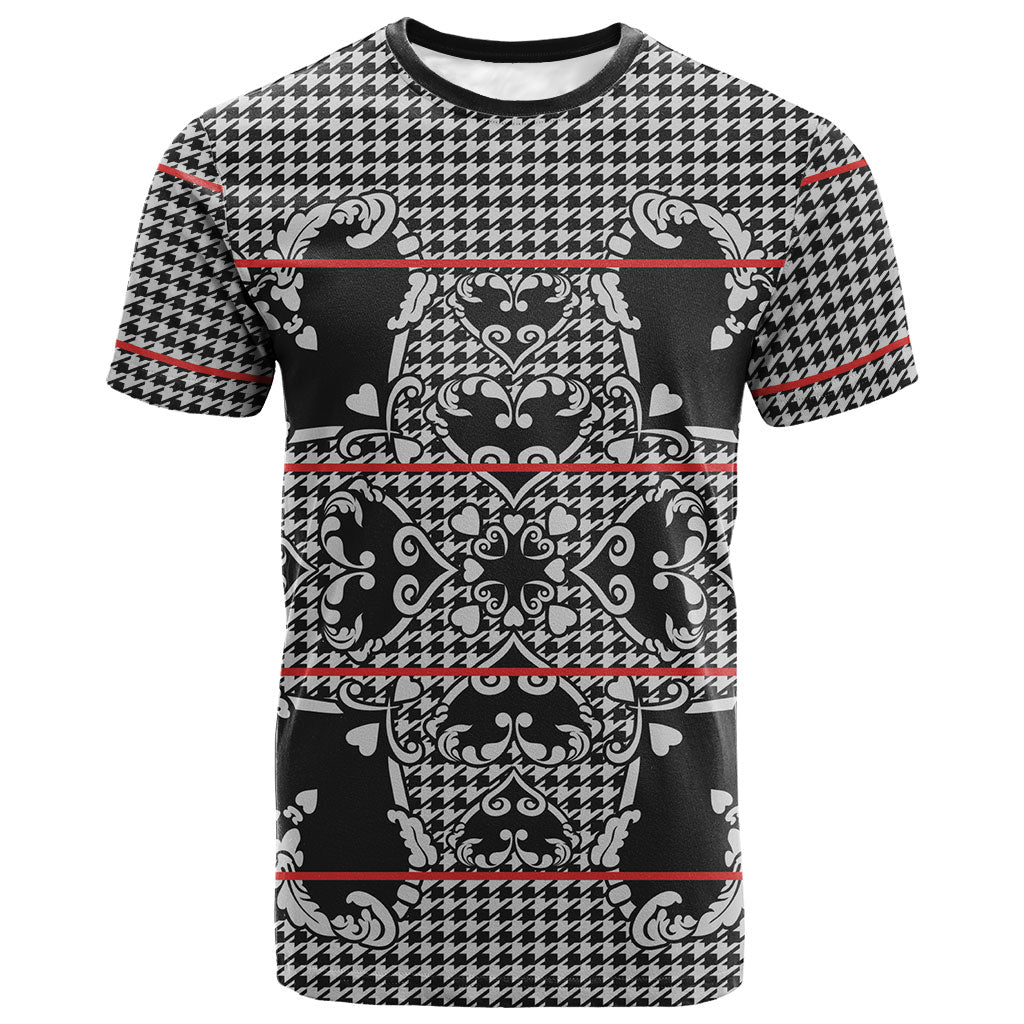 Charcoal Black Hearts Crown Traditional Geometry T shirt Seanamarena Basotho Blanket Inspired