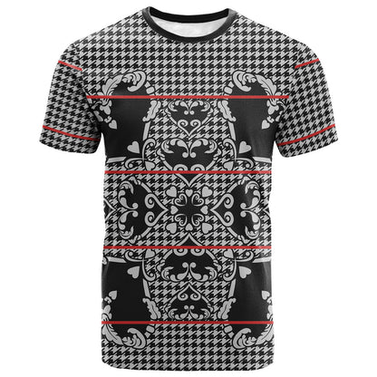 Charcoal Black Hearts Crown Traditional Geometry T shirt Seanamarena Basotho Blanket Inspired