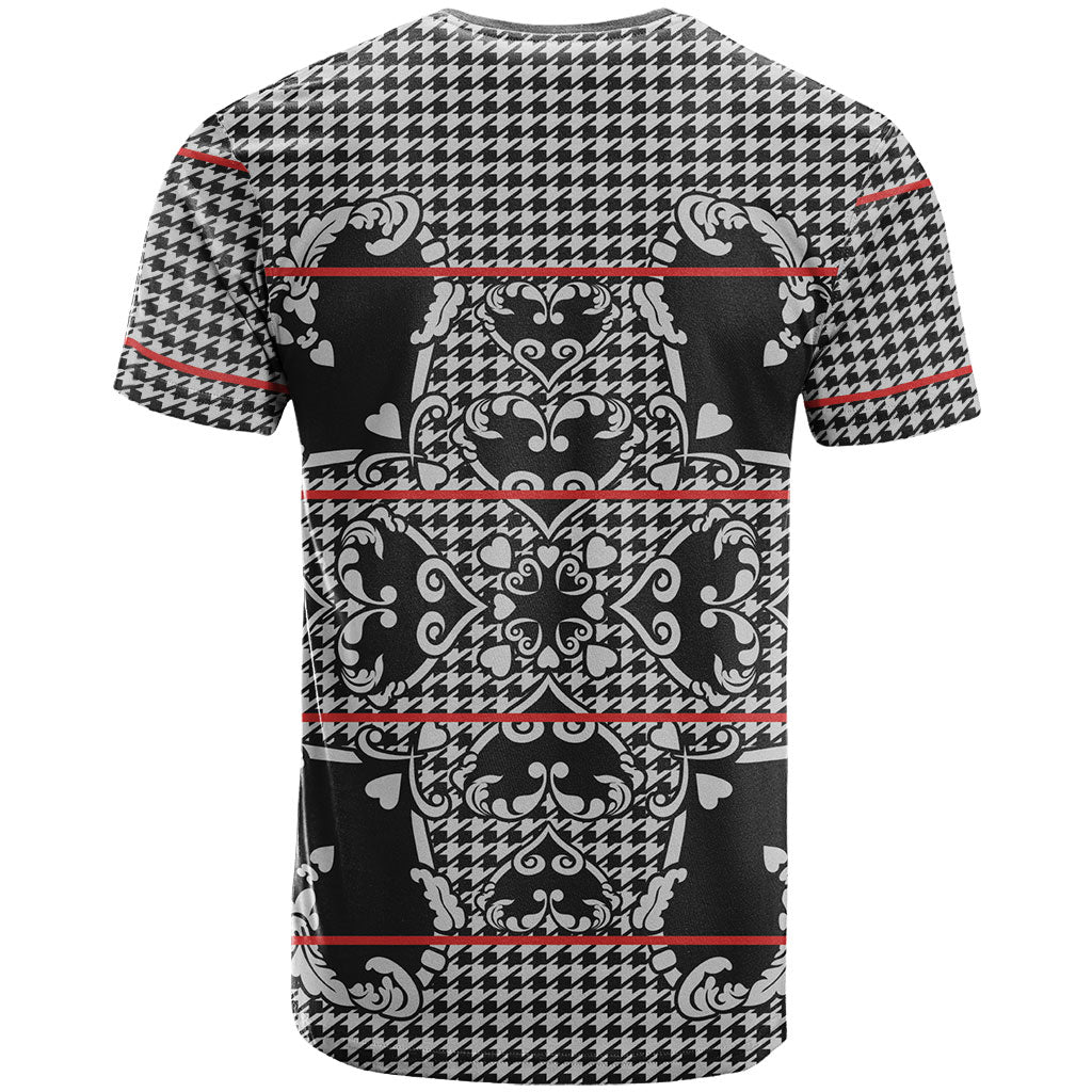 Charcoal Black Hearts Crown Traditional Geometry T shirt Seanamarena Basotho Blanket Inspired