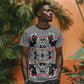 Charcoal Black Hearts Crown Traditional Geometry T shirt Seanamarena Basotho Blanket Inspired