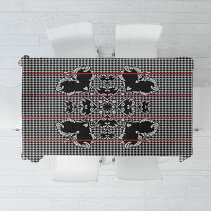 Charcoal Black Hearts Crown Traditional Geometry Tablecloth Seanamarena Basotho Blanket Inspired