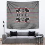 Charcoal Black Hearts Crown Traditional Geometry Tapestry Seanamarena Basotho Blanket Inspired