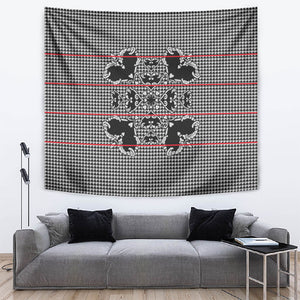 Charcoal Black Hearts Crown Traditional Geometry Tapestry Seanamarena Basotho Blanket Inspired
