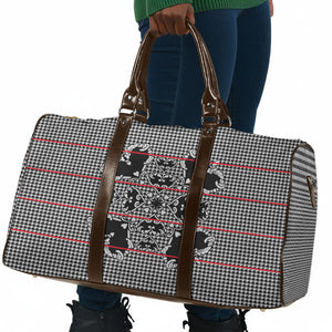 Charcoal Black Hearts Crown Traditional Geometry Travel Bag Seanamarena Basotho Blanket Inspired