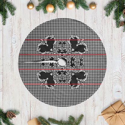 Charcoal Black Hearts Crown Traditional Geometry Tree Skirt Seanamarena Basotho Blanket Inspired