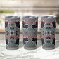 Charcoal Black Hearts Crown Traditional Geometry Tumbler Cup Seanamarena Basotho Blanket Inspired