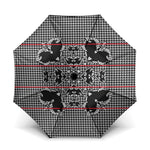 Charcoal Black Hearts Crown Traditional Geometry Umbrella Seanamarena Basotho Blanket Inspired