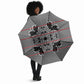 Charcoal Black Hearts Crown Traditional Geometry Umbrella Seanamarena Basotho Blanket Inspired