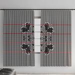 Charcoal Black Hearts Crown Traditional Geometry Window Curtain Seanamarena Basotho Blanket Inspired