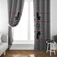 Charcoal Black Hearts Crown Traditional Geometry Window Curtain Seanamarena Basotho Blanket Inspired