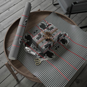 Charcoal Black Hearts Crown Traditional Geometry Wrapping Paper Seanamarena Basotho Blanket Inspired