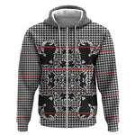 Charcoal Black Hearts Crown Traditional Geometry Zip Hoodie Seanamarena Basotho Blanket Inspired