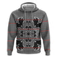 Charcoal Black Hearts Crown Traditional Geometry Zip Hoodie Seanamarena Basotho Blanket Inspired