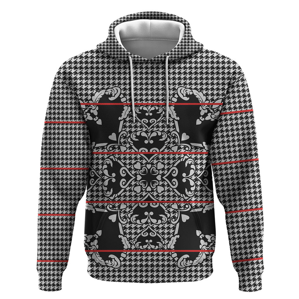 Charcoal Black Hearts Crown Traditional Geometry Zip Hoodie Seanamarena Basotho Blanket Inspired