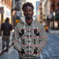 Charcoal Black Hearts Crown Traditional Geometry Zip Hoodie Seanamarena Basotho Blanket Inspired