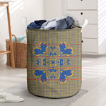 Cobalt Blue Hearts Crown Traditional Geometry Laundry Basket Seanamarena Basotho Blanket Inspired