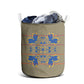 Cobalt Blue Hearts Crown Traditional Geometry Laundry Basket Seanamarena Basotho Blanket Inspired