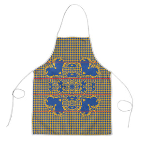 Cobalt Blue Hearts Crown Traditional Geometry Apron Seanamarena Basotho Blanket Inspired
