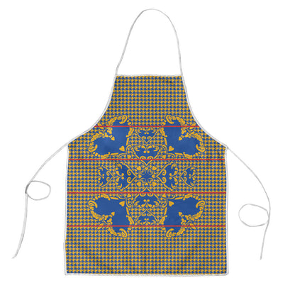 Cobalt Blue Hearts Crown Traditional Geometry Apron Seanamarena Basotho Blanket Inspired
