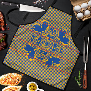 Cobalt Blue Hearts Crown Traditional Geometry Apron Seanamarena Basotho Blanket Inspired