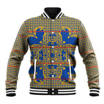 Cobalt Blue Hearts Crown Traditional Geometry Baseball Jacket Seanamarena Basotho Blanket Inspired