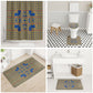 Cobalt Blue Hearts Crown Traditional Geometry Bathroom Set Seanamarena Basotho Blanket Inspired