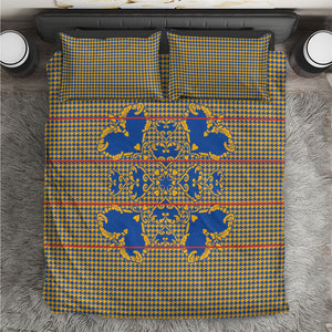 Cobalt Blue Hearts Crown Traditional Geometry Bedding Set Seanamarena Basotho Blanket Inspired