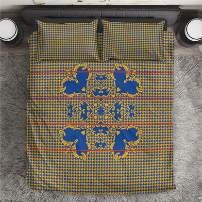 Cobalt Blue Hearts Crown Traditional Geometry Bedding Set Seanamarena Basotho Blanket Inspired