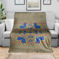 Cobalt Blue Hearts Crown Traditional Geometry Blanket Seanamarena Basotho Blanket Inspired