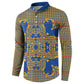 Cobalt Blue Hearts Crown Traditional Geometry Button Sweatshirt Seanamarena Basotho Blanket Inspired