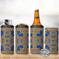 Cobalt Blue Hearts Crown Traditional Geometry 4 in 1 Can Cooler Tumbler Seanamarena Basotho Blanket Inspired