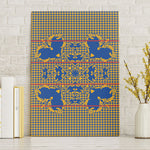 Cobalt Blue Hearts Crown Traditional Geometry Canvas Wall Art Seanamarena Basotho Blanket Inspired