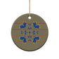 Cobalt Blue Hearts Crown Traditional Geometry Ceramic Ornament Seanamarena Basotho Blanket Inspired