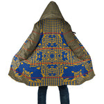Cobalt Blue Hearts Crown Traditional Geometry Cloak Seanamarena Basotho Blanket Inspired