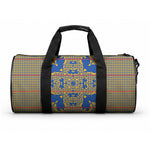 Cobalt Blue Hearts Crown Traditional Geometry Duffle Bag Seanamarena Basotho Blanket Inspired